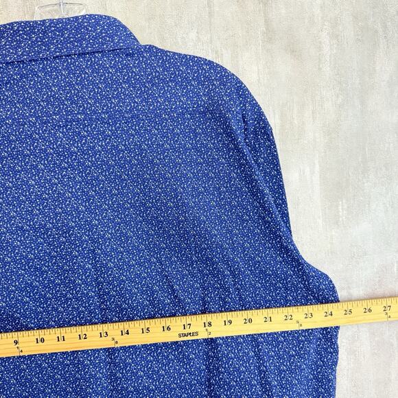 Tailorbyrd Shirt Mens XL Blue Geometric Long Sleeve Button Up Flip Cuff NWT - Picture 14 of 15